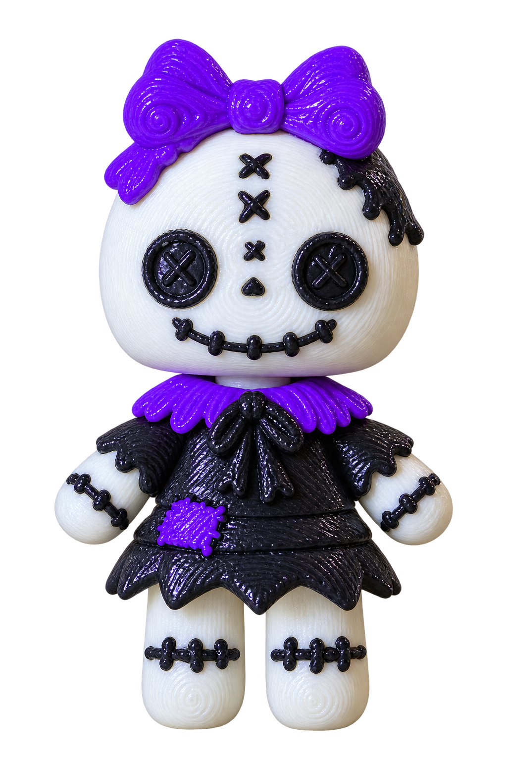 Bambolina Voodoo — NAMII bambolina voodoo Halloween, fidget toy 3D stampato in stile cute.