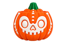 Clicker Zucca — NAMII Clicker Zucca Halloween, fidget toy 3D stampato a forma di zucca con scheletro.