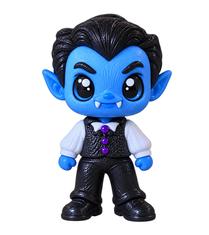 Dracula — NAMII Dracula Halloween, fidget toy 3D stampato a forma di vampiro cute.