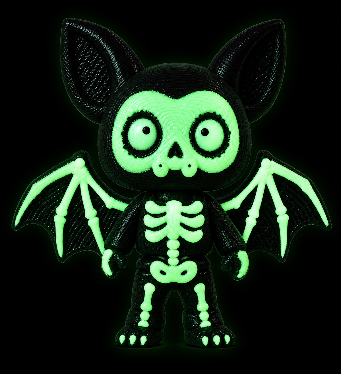 NAMII pipistrello scheletro luminescente verde al buio – fidget toy 3D Made Halloween