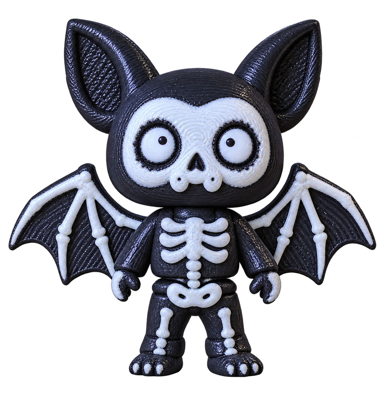 Pipistrello — NAMII Pipistrello Halloween, fidget toy 3D stampato a forma di pipistrello scheletro.