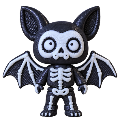 Pipistrello — NAMII Pipistrello Halloween, fidget toy 3D stampato a forma di pipistrello scheletro.